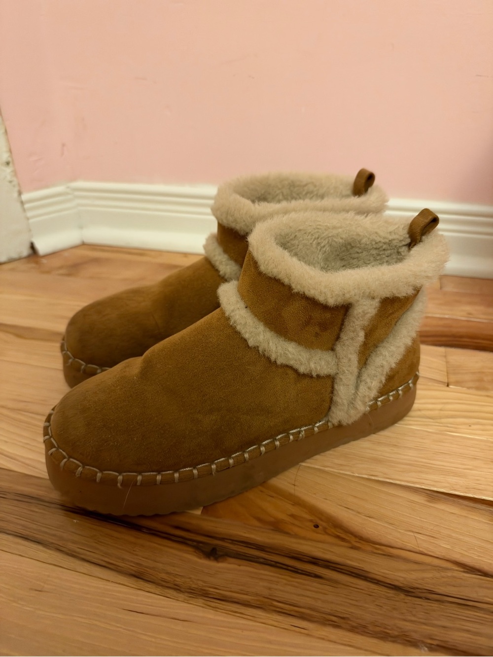 American Eagle Cozy Shearling-Lined Booties - Chestnut Brown